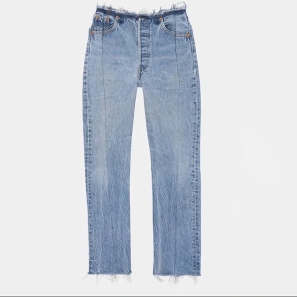 New EB Denim Vintage Levi’s 501 Bandless Jean Distress Light Wash NWT Women’s 29 - Picture 1 of 16